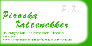 piroska kaltenekker business card